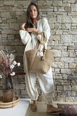Varda Raffia Tote Bag Dark